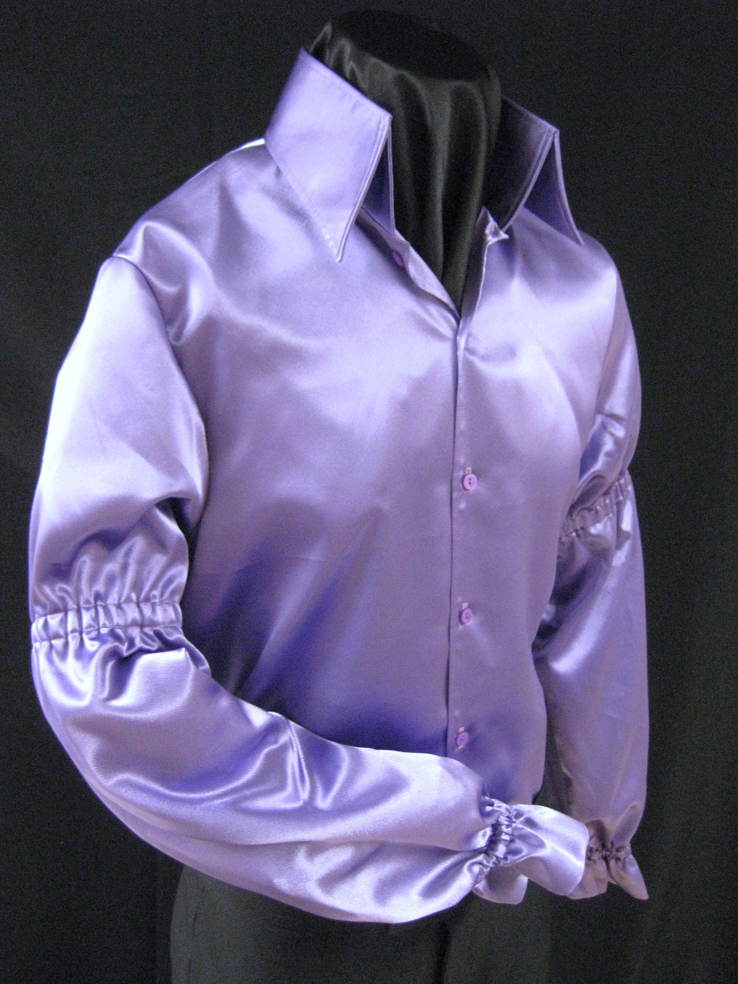 Purple Shimmer Satin Shirt — B&K Enterprises Costume Company